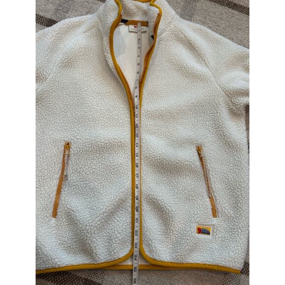 Fjallraven Women’s Vardag Pile Fleece Jacket Chalk White Yellow Large Full Zip - Picture 5 of 8